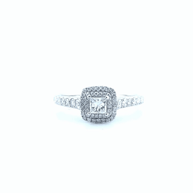 Anillo doble halo con diamantes