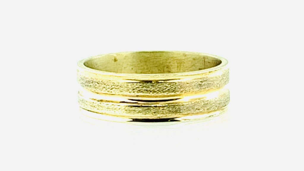 [372208/4.0/AMA18/4] ARGOLLA ARENADO CON LINEAS BRILLANTE (Oro amarillo 18kt, 4mm, 4.0)