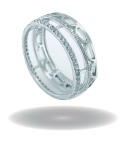 [372305/4.0/AMA18/6] ARGOLLA BLANCA CON DETALLE EN FILO Y ZIRCONIAS (Oro amarillo 18kt, 6mm, 4.0)