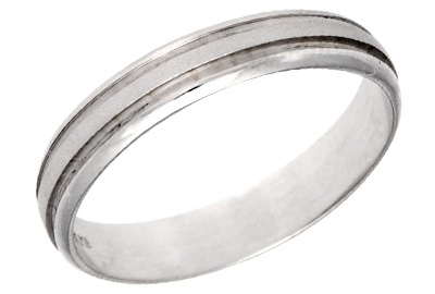 [372126/4.0/AMA18/4] ARGOLLA BLANCO CENTRO MATE ANGOSTA (Oro amarillo 18kt, 4mm, 4.0)