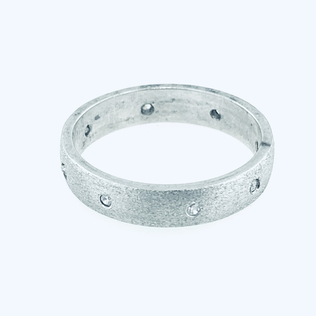 [372226/4.0/AMA18/4] ARGOLLA CENTRO MATE CON CIRC FILO BRILLANTE (Oro amarillo 18kt, 4mm, 4.0)