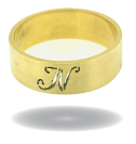 [0000001/4.0/AMA18/6] ARGOLLA CORTE INGLES CON INICIAL CALADA  (Oro amarillo 18kt, 6mm, 4.0)