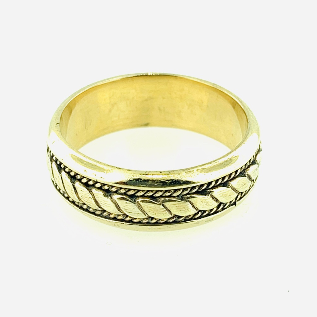 [372230/4.0/AMA18/6] ARGOLLA CUERDA Y ENCARRETILLADO DOBLE (Oro amarillo 18kt, 4.0)