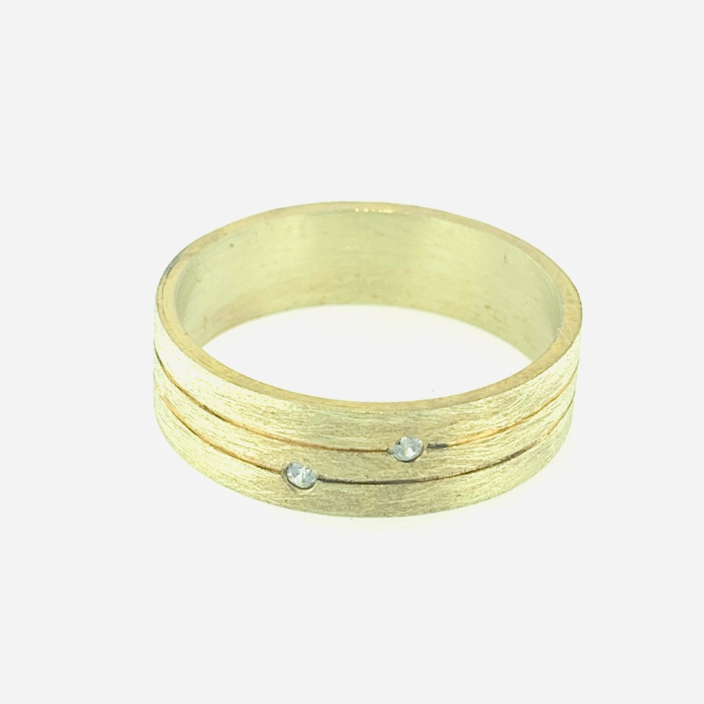 [372227/4.0/AMA18/4] ARGOLLA HILOS BRILLANTE CON PUNTA ZIRCONIA (Oro amarillo 18kt, 4mm, 4.0)