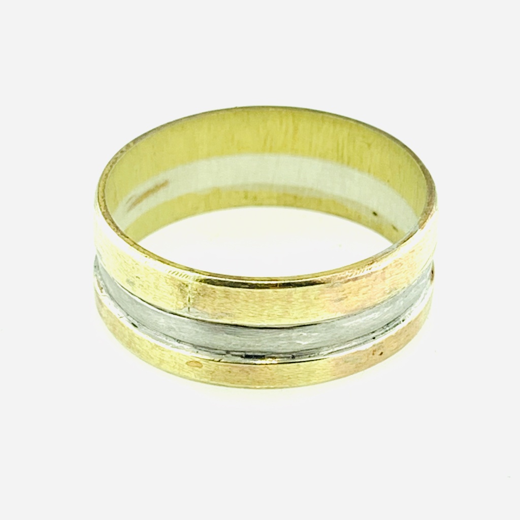 [372005/4.0/AMA18/4] ARGOLLA LISA CON DOBLE CANAL (Oro amarillo 18kt, 4mm, 4.0)