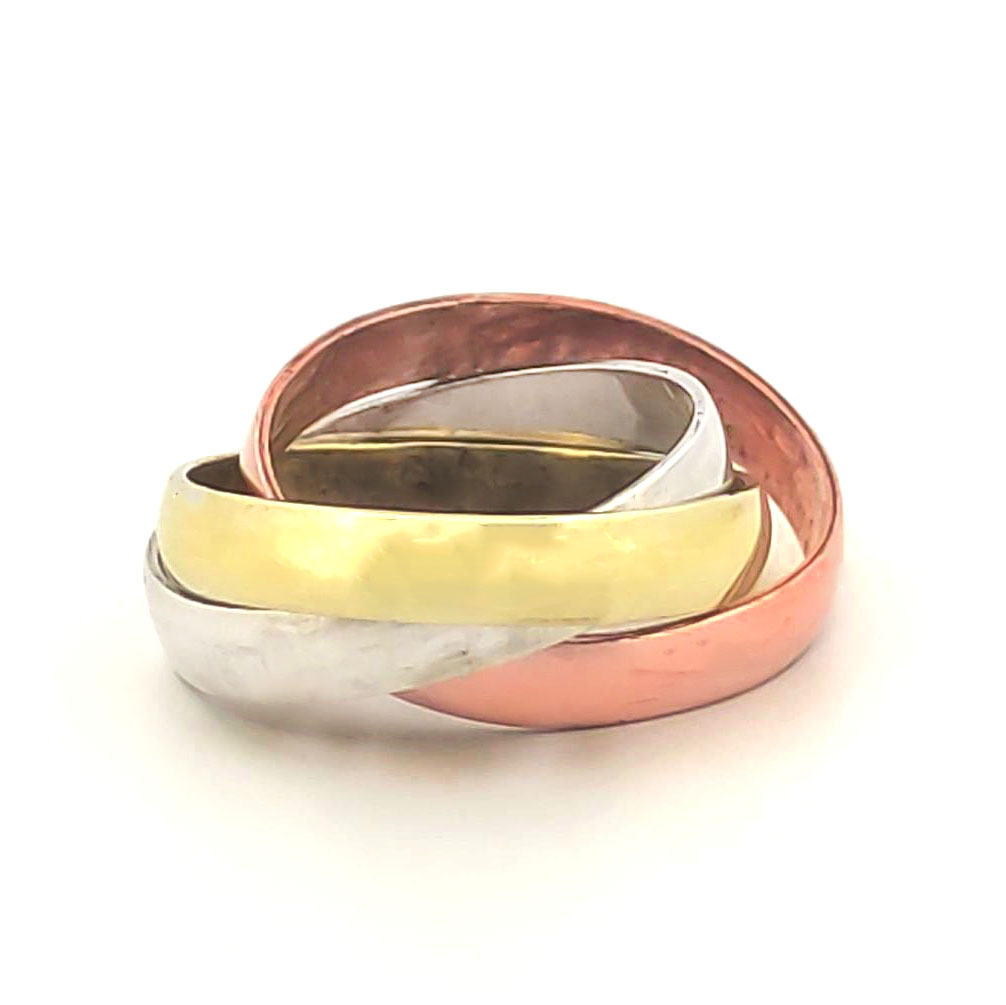 [372312/4.0/AMA18/4] ARGOLLA LISTONES EN  ORO FLORENTINO (Oro amarillo 18kt, 4mm, 4.0)