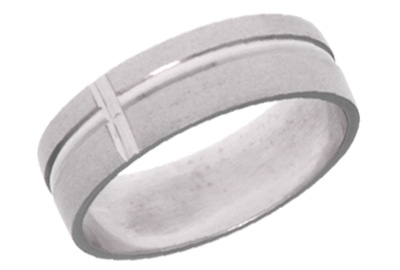 [372003/4.0/AMA18/4] ARGOLLA MATE CON CRUZ BRILLANTE (Oro amarillo 18kt, 4mm, 4.0)
