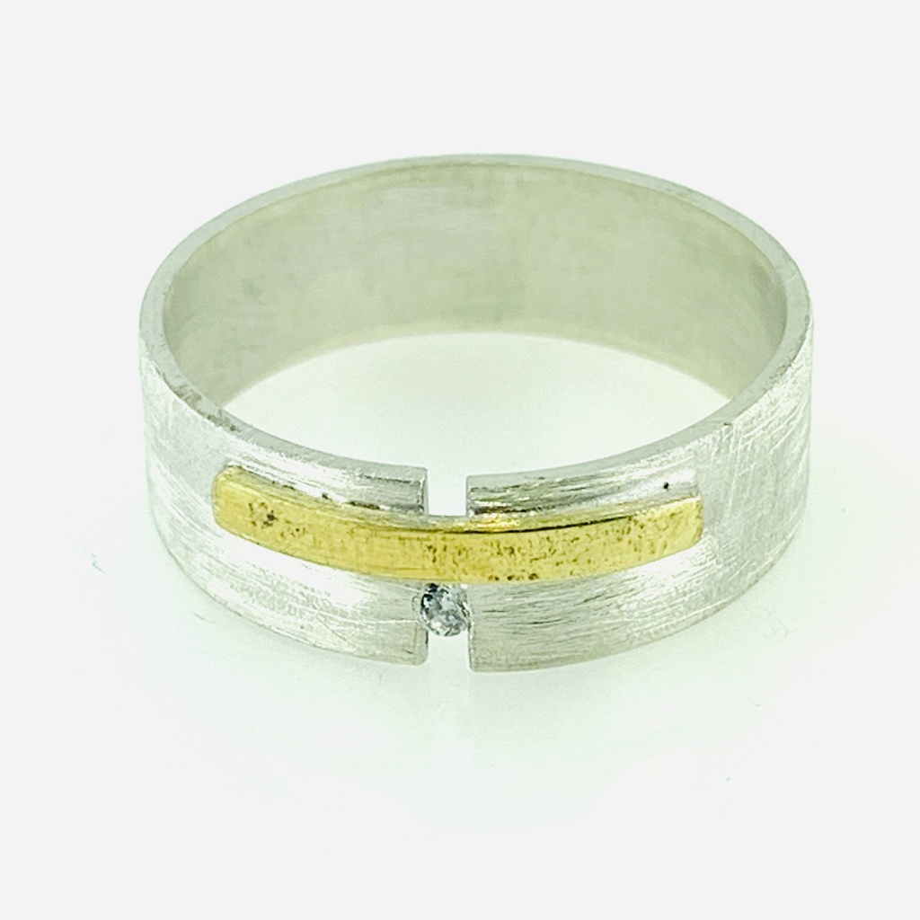 [372241/4.0/AMA18/6] ARGOLLA MATE CON PUENTE AMA DIAMANTE (Oro amarillo 18kt, 4.0)