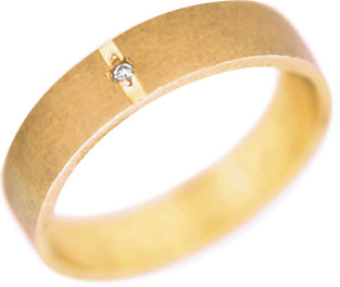 [372032/4.0/ORO24/4] ARGOLLA MATE CORTE INGLES CON CIRCONIA (Oro Puro (24Kt), 4mm, 4.0)