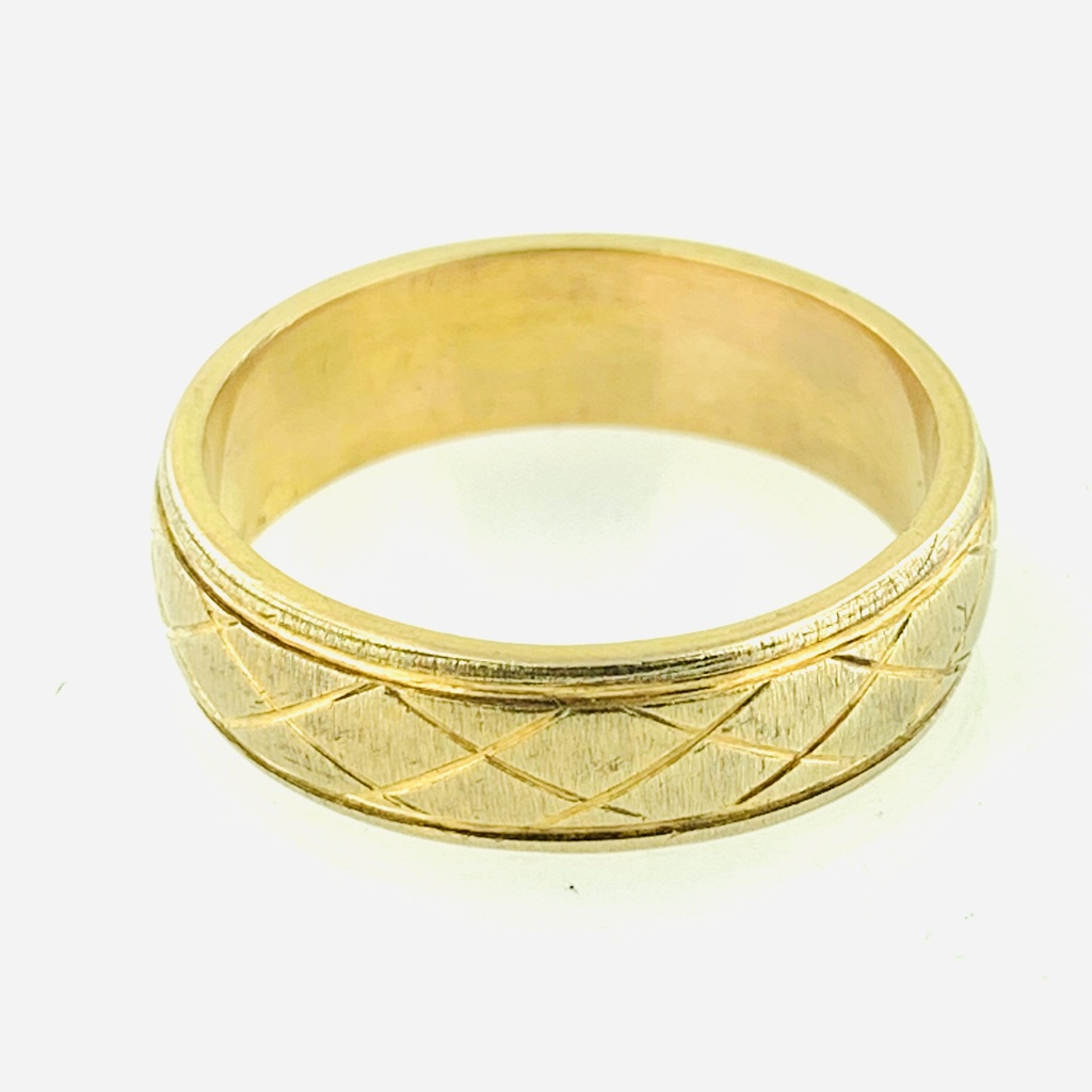[372273/4.0/AMA18/4] ARGOLLA MEDIA CAÑA ROMBOS 6MM AMA (Oro amarillo 18kt, 4mm, 4.0)