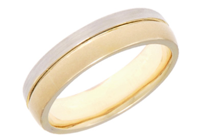 [0001098/4.0/AMA18/4] ARGOLLA MITAD AMA MATE MITAD BLANCO BRILLANTE (372014) (Oro amarillo 18kt, 4mm, 4.0)