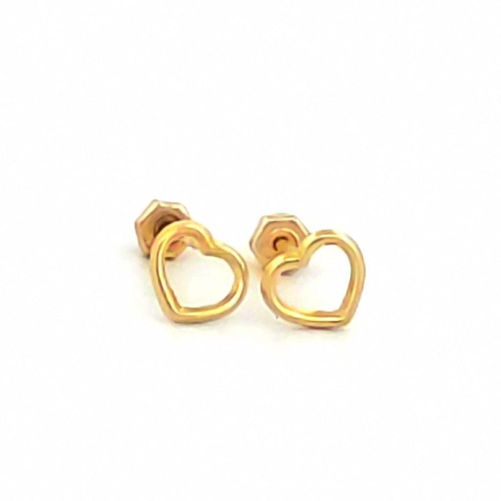 BROQUEL CORAZON SILUETA BB (353388) (Oro amarillo 10kt)