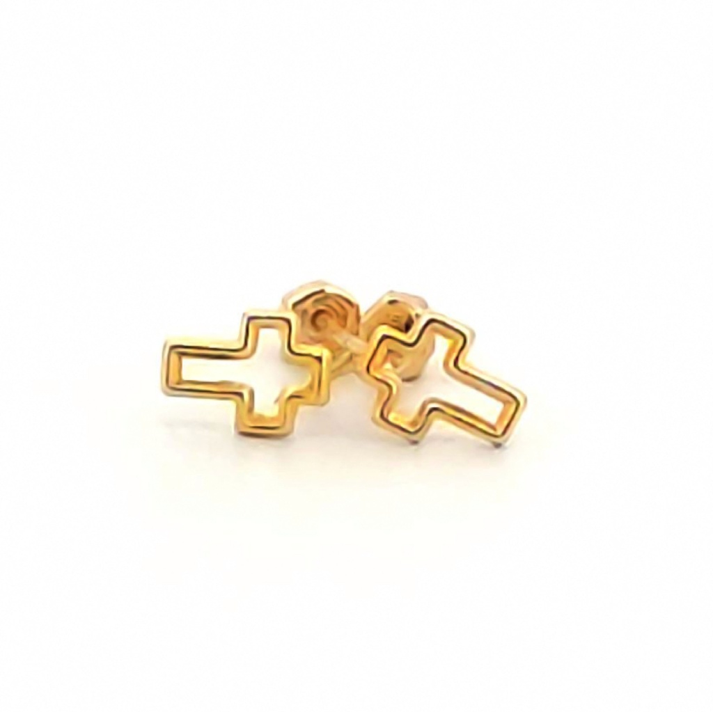 BROQUEL CRUZ SILUETA  BB (Oro amarillo 10kt)